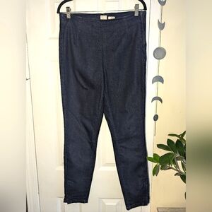 High-waist side zip jeans